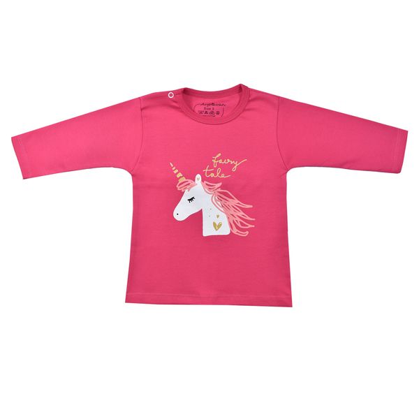 تی شرت آستین بلند نوزادی مدل ارغوان اسب تک شاخ