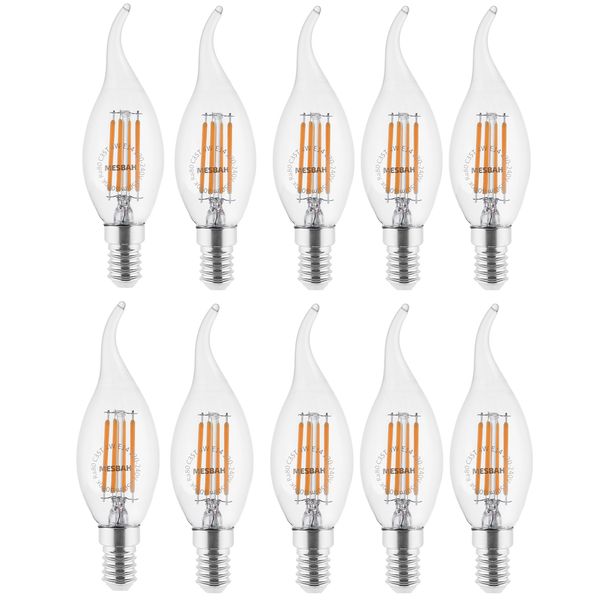 لامپ ال ای دی فیلامنتی 4 وات مصباح مدل اشکی C35T پایه E14 بسته 10 عددی