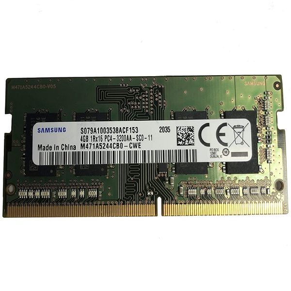 رم لپ تاپ DDR4 تک کاناله 3200 مگاهرتز CL19 سامسونگ مدل SODIMM ظرفیت 4 گیگابایت