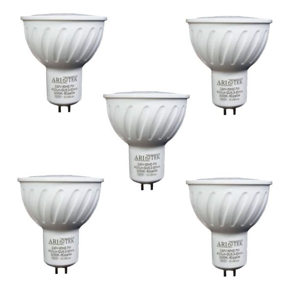 لامپ 7 وات آریوتک مدل هالوژنی پایه سوزنی مجموعه 5 عددی