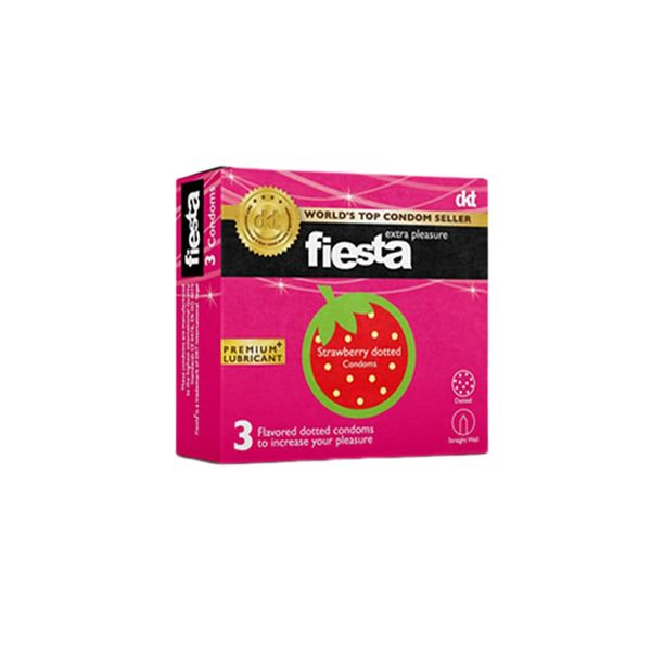 کاندوم فیستا مدل توت فرنگی بسته ۳ عددی