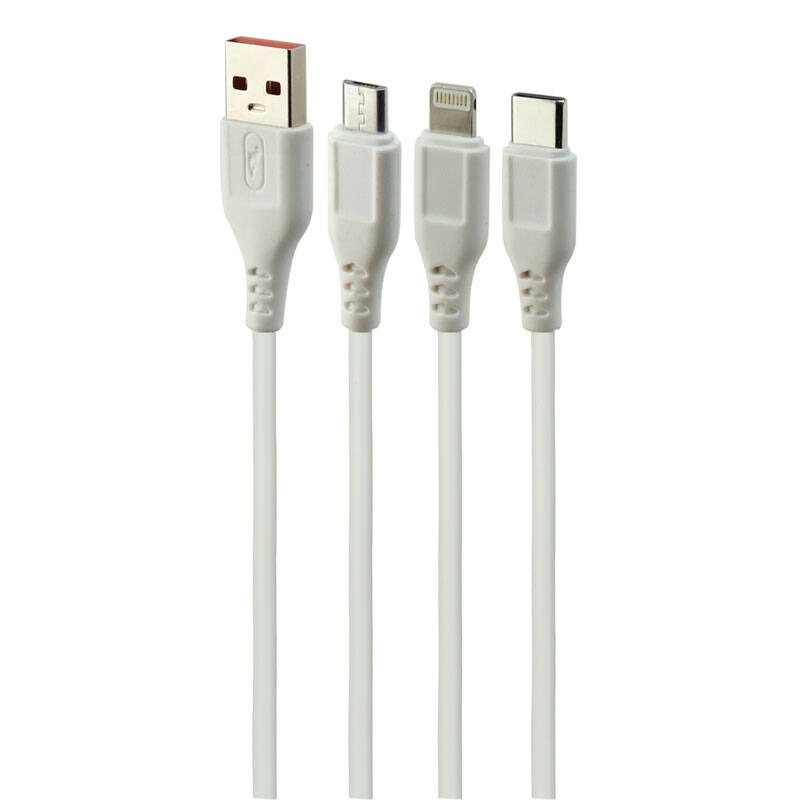 کابل تبدیل USB به لایتنینگ/microUSB/USB-C اسکای دلفین مدل 3-IN1 طول 1.2 متر