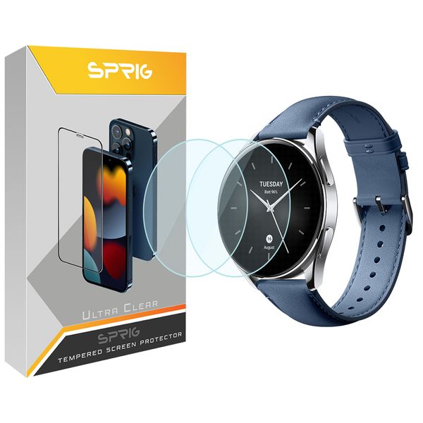 محافظ صفحه نمایش شیشه ای اسپریگ مدل SPG مناسب برای ساعت هوشمند شیائومی Watch S2 42mm بسته دو عددی