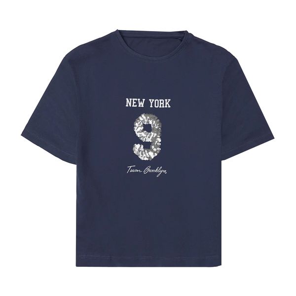 تی شرت آستین کوتاه دخترانه پیپرتس مدل کراپ NEW YORK 8983