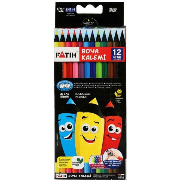 مداد رنگی 12 رنگ فاتیح کد 33412