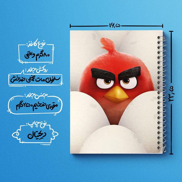 دفتر نقاشی 50 برگ خندالو مدل پرندگان خشمگین Angry Birds کد 13876