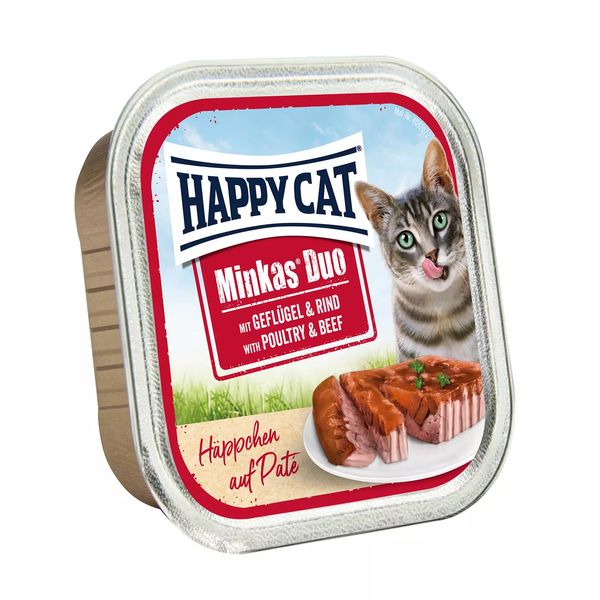 غذای گربه هپی کت مدل مرغ و بیف وزن 100 گرم