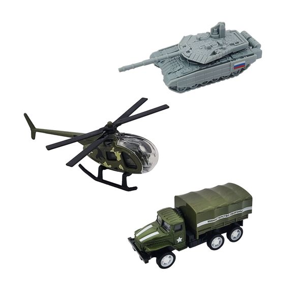 اسباب بازی جنگی مدل هلیکوپتر و تانک کد 23777 مجموعه 3 عددی