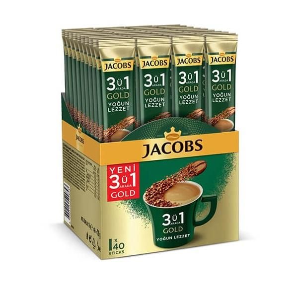 قهوه فوری 3 در 1 قوی جاکوبز گلد -520 گرم بسته 40 عددی