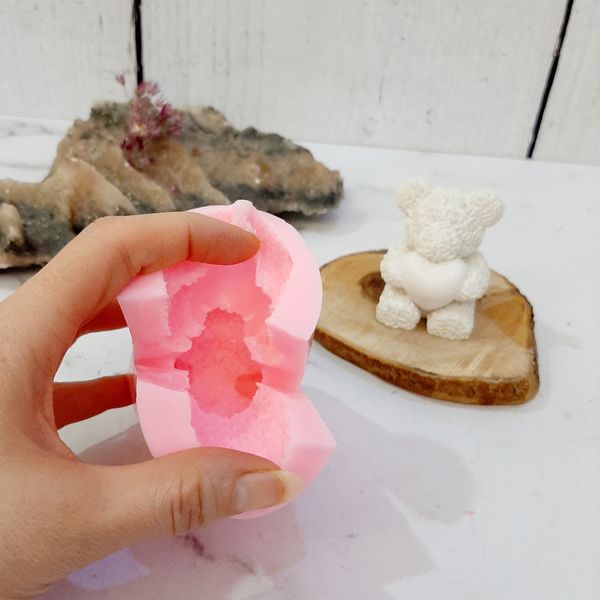 قالب شمع مدل خرس های گلدار مجموعه 2 عددی