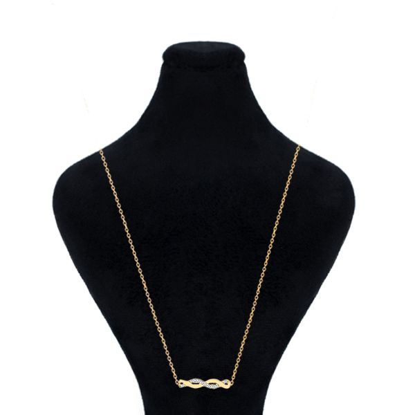 گردنبند طلا 18 عیار زنانه ماوی گالری مدل بافت ساده و نگین