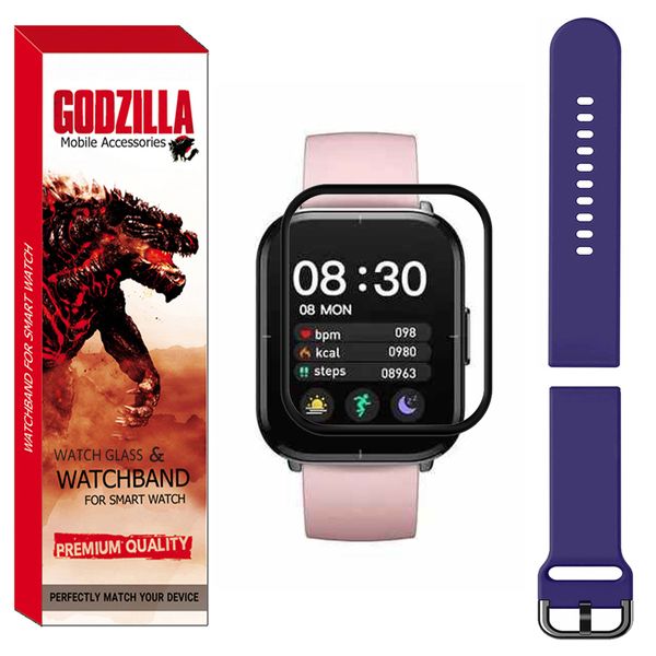محافظ صفحه نمایش گودزیلا مدل GS-SIL-SQ مناسب برای ساعت هوشمند میبرو Color به همراه بند