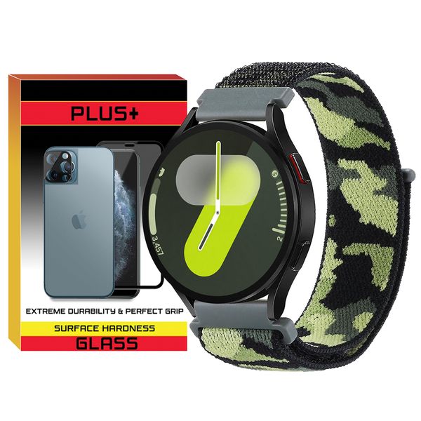 بند پلاس مدل Nylon Army PL مناسب برای ساعت هوشمند سامسونگ Galaxy Watch 7 44mm / Galaxy Watch 7 40mm / Galaxy Watch FE