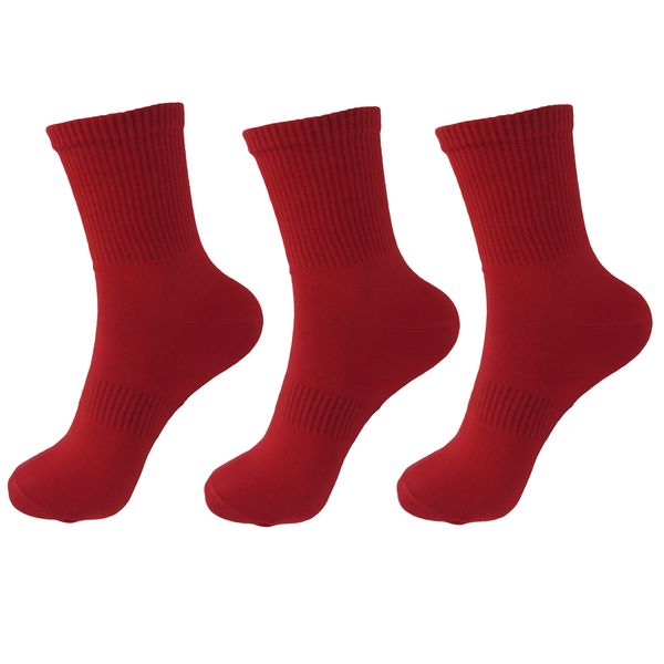جوراب ورزشی مردانه ادیب مدل اسپرت کش انگلیسی کد MNSPT رنگ قرمز بسته 3 عددی