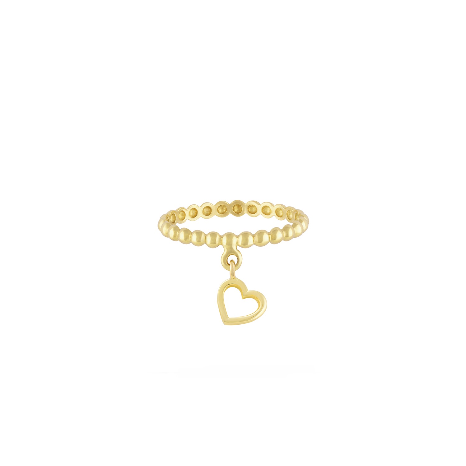 انگشتر طلا 18 عیار زنانه طلا و جواهر درریس مدل قلب تو خالی