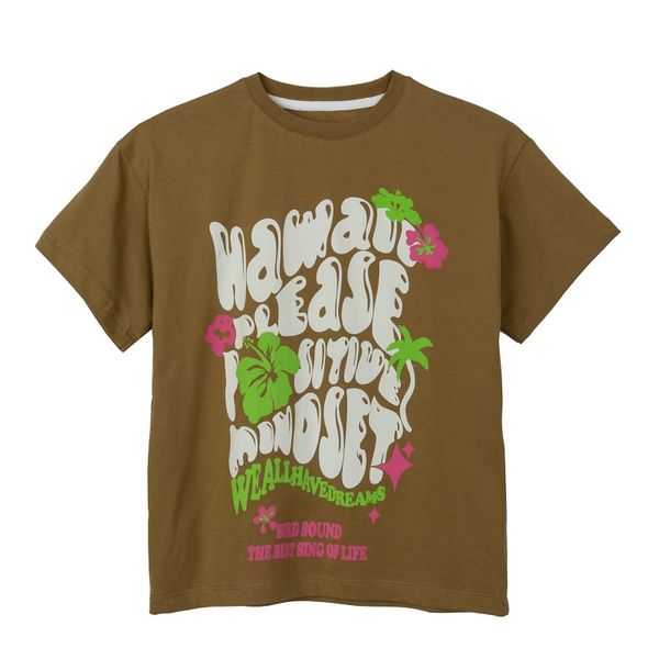 تی شرت آستین کوتاه بچگانه جی بی جو مدل note &amp; flower کد 6203