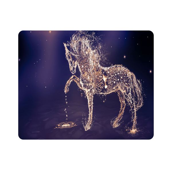 ماوس پد اطلس آبی طرح نقاشی اسب و آب و ستاره  مدل T7937