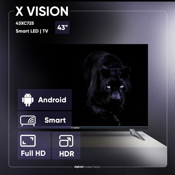 تلویزیون ال ای دی هوشمند ایکس ویژن مدل 43XC725 سایز 43 اینچ