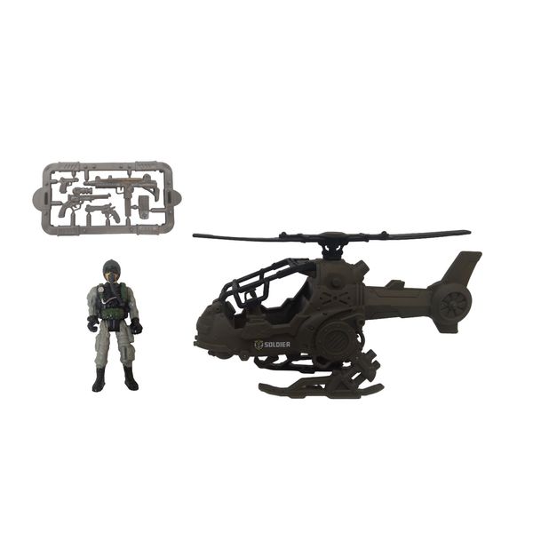 اسباب بازی جنگی مدل هلیکوپتر طرح خلبان مجموعه 7 عددی