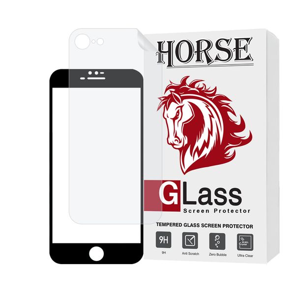 محافظ صفحه نمایش هورس مدل FUNABKHO مناسب برای گوشی موبایل اپل iPhone 8 / iPhone 7 / iPhone SE 2020 / iPhone SE 2022 به همراه محافظ پشت گوشی هیدروژل