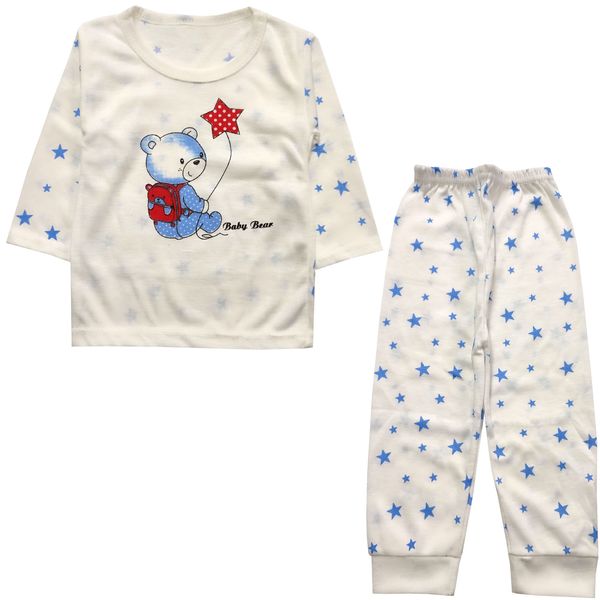 ست تی شرت و شلوار نوزادی مدل خرس و ستاره کد 3887