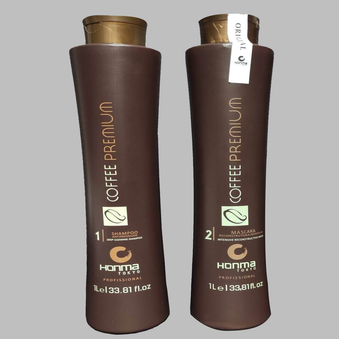 کراتین مو هونما مدل قهوه تلخ حجم 1000 میلی لیتر به همراه شامپو مو حجم 1000 میلی لیتر