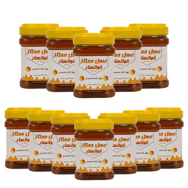 عسل چهارگیاه نمونه خوانسار - 1000 گرم - بسته 12 عددی
