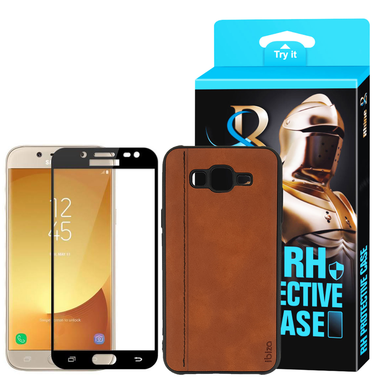کاور راین مدل R_IBI9 مناسب برای گوشی موبایل سامسونگ Galaxy J7 2015 به همراه محافظ صفحه نمایش