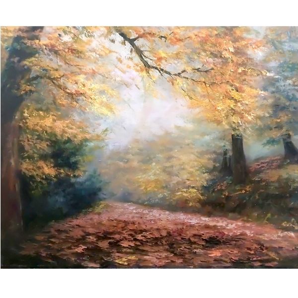 تابلوی نقاشی رنگ روغن طرح پاییز 