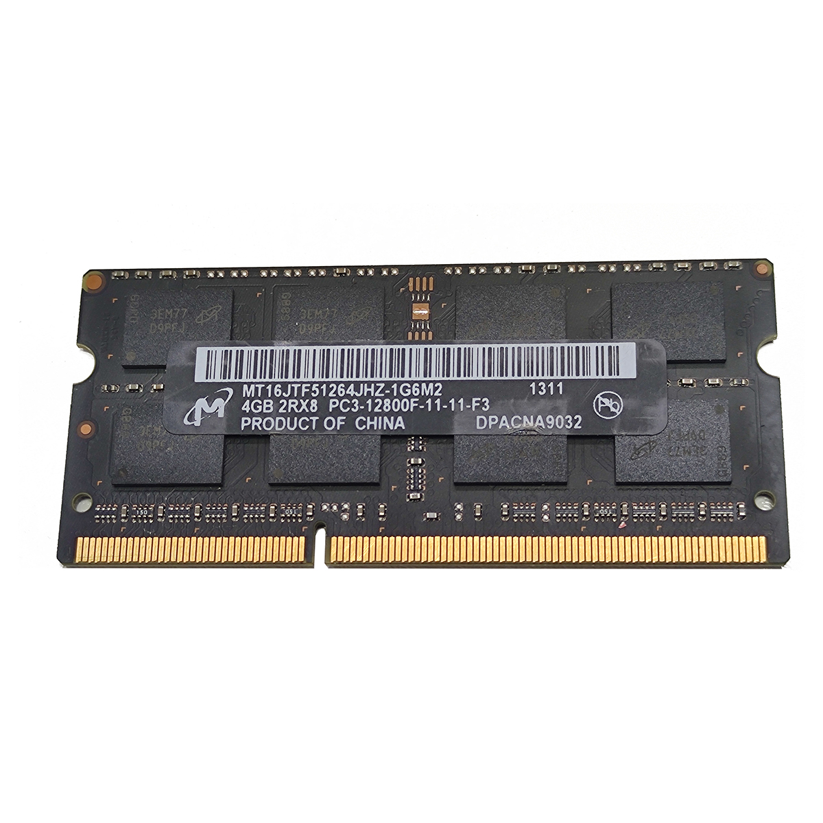 رم لپ تاپ DDR3 تک کاناله 12800 مگاهرتز CL11 میکرون مدل PC3 ظرفیت 4 گیگابایت