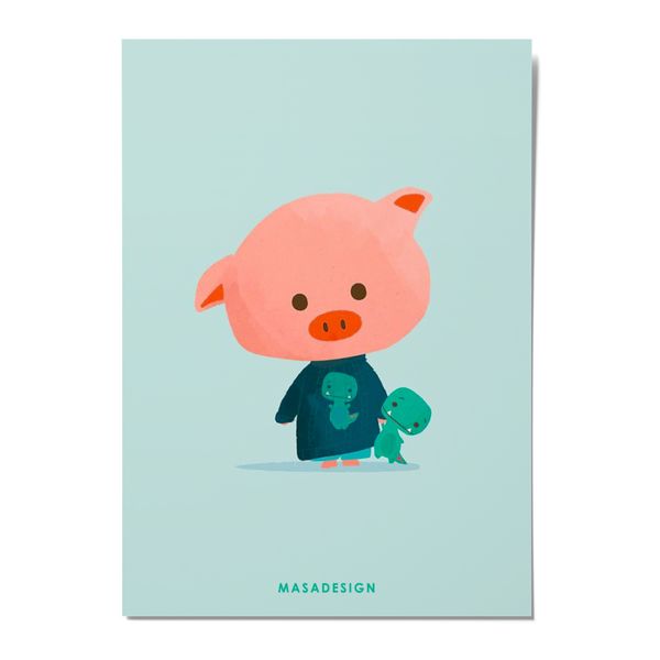 کارت پستال ماسا دیزاین مدل  POSTSM0068 خوک 