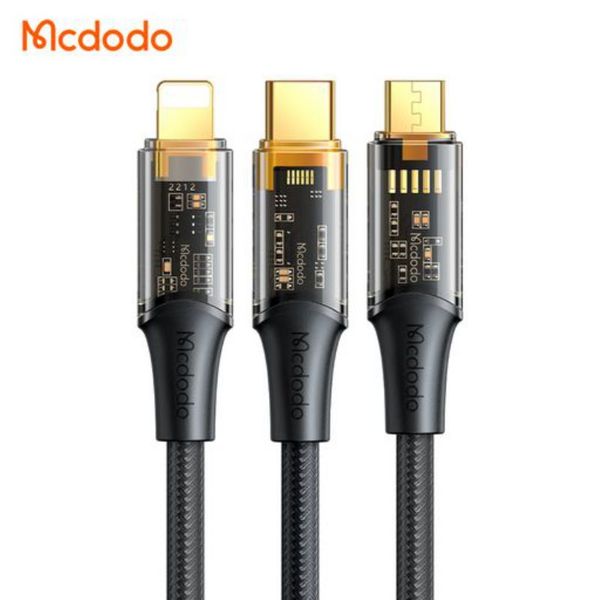 کابل تبدیل USB به MicoUSB/ USB-C / لایتنینگ مک دودو مدل CA-333 طول 1.2 متر