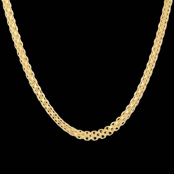 زنجیر طلا 18 عیار زنانه طلای مستجابی مدل بیزمارک چهارگوش T6 کد 60