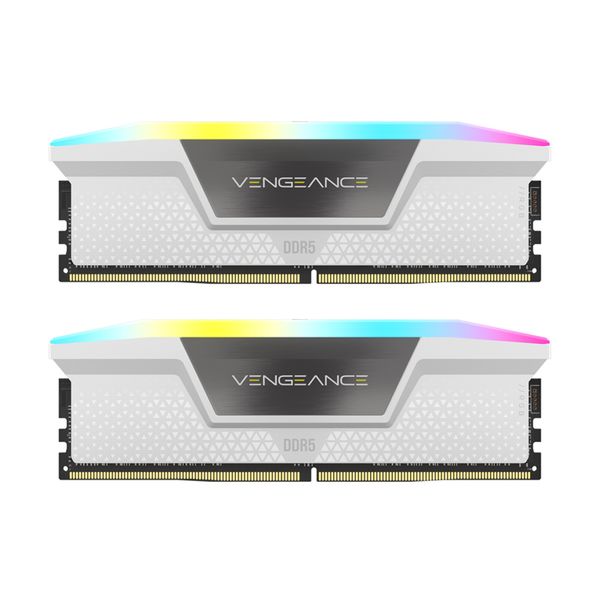 رم دسکتاپ DDR5 دو کاناله 5200 مگاهرتز CL40 کورسیر مدل VENGEANCE RGB WHITE ظرفیت 32 گیگابایت