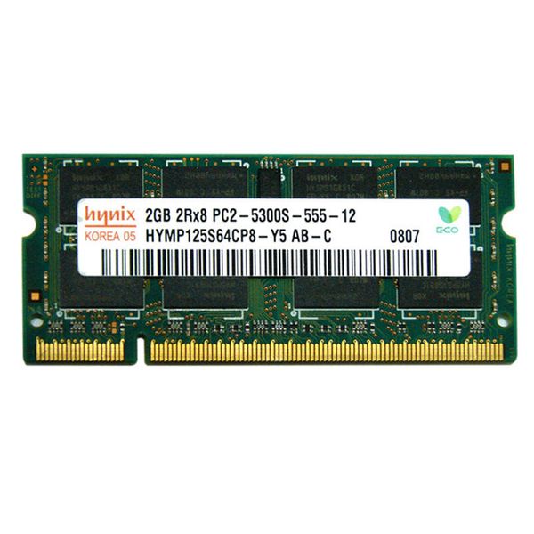 رم لپ تاپ DDR2 تک کاناله 667 مگاهرتز CL5 هاینیکس مدل SODIMM ظرفیت 2 گیگابایت