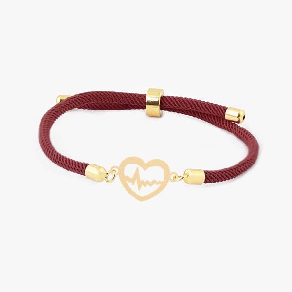 دستبند طلا عیار 18 زنانه طلای کامک مدل ضربان قلب
