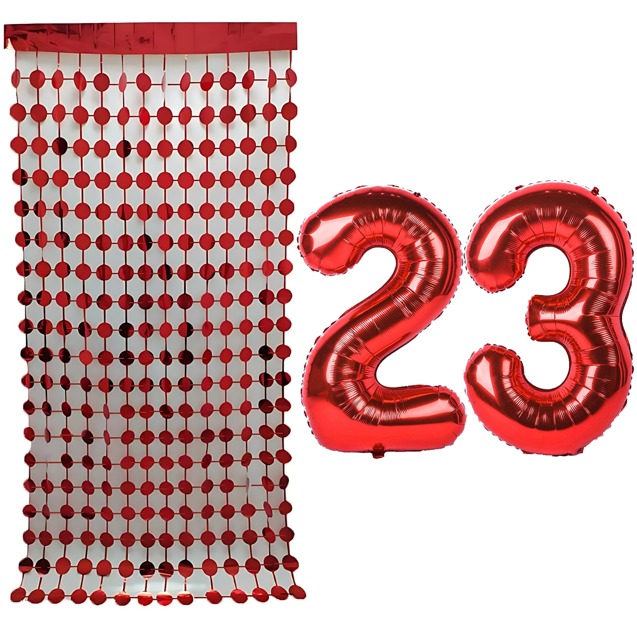 بادکنک فویلی مستر تم طرح عدد 23 به همراه ریسه تزئینی بسته 3 عددی