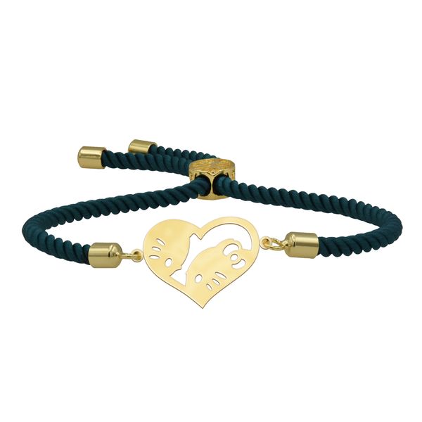 دستبند طلا 18 عیار زنانه شمیم گلد گالری مدل قلب کد DR241