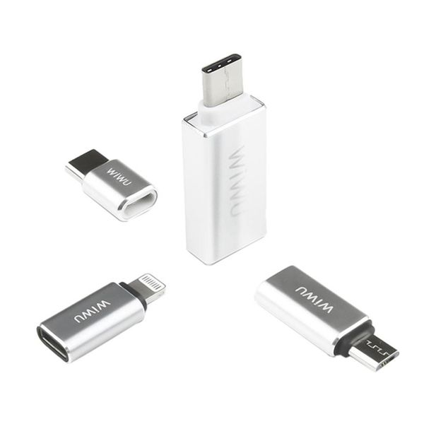 مبدل USB به microUSB/USB-C/لایتنینگ ویوو مدل Z600 مجموعه 4 عددی