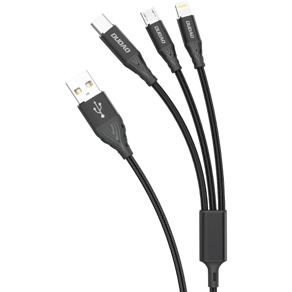 کابل تبدیل USB به USB-C/MicroUSB/لایتنینگ دودا مدل L8plus طول 1.5 متر