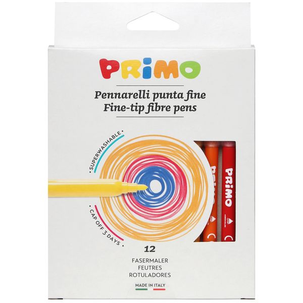 ماژیک 12 رنگ پریمو مدل Fine-tip Fibre Pens 