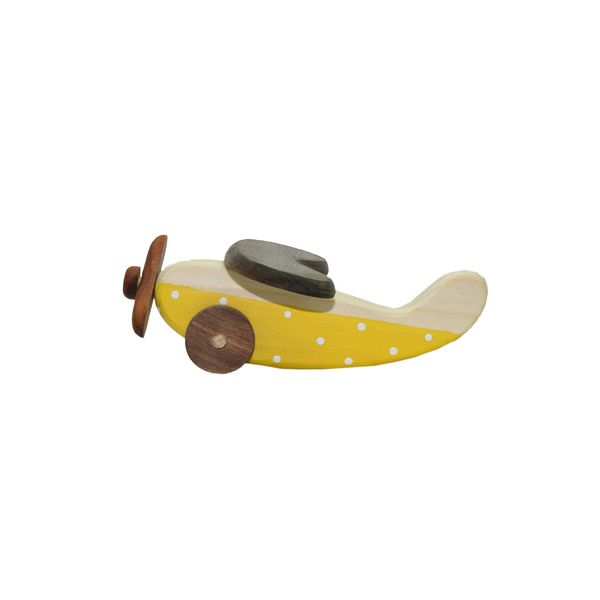 اسباب بازی چوبی مدل  هواپیما زرد