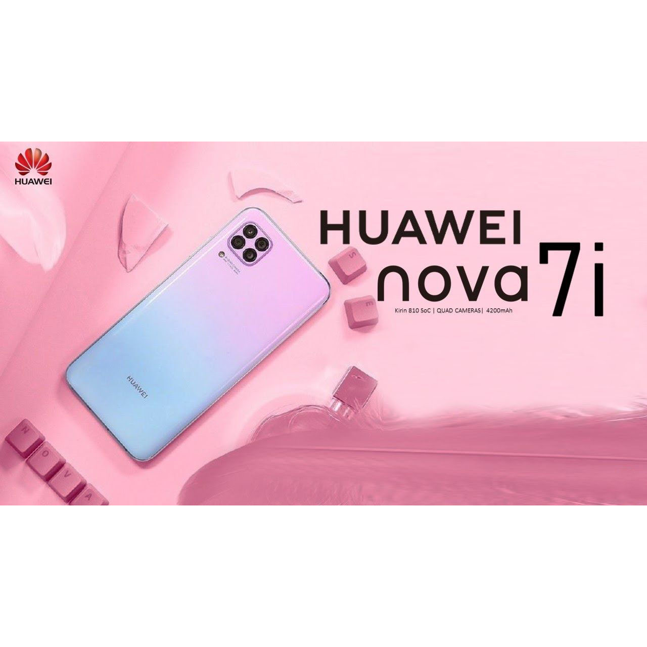 گوشی موبایل هوآوی مدل Nova 7i JNY-LX1 دو سیم کارت ظرفیت 128 گیگابایت و رم 8 گیگابایت به همراه شارژر همراه اچ تی اچ مدل H5000 ظرفیت باتری 5000 میلی آمپر ساعت