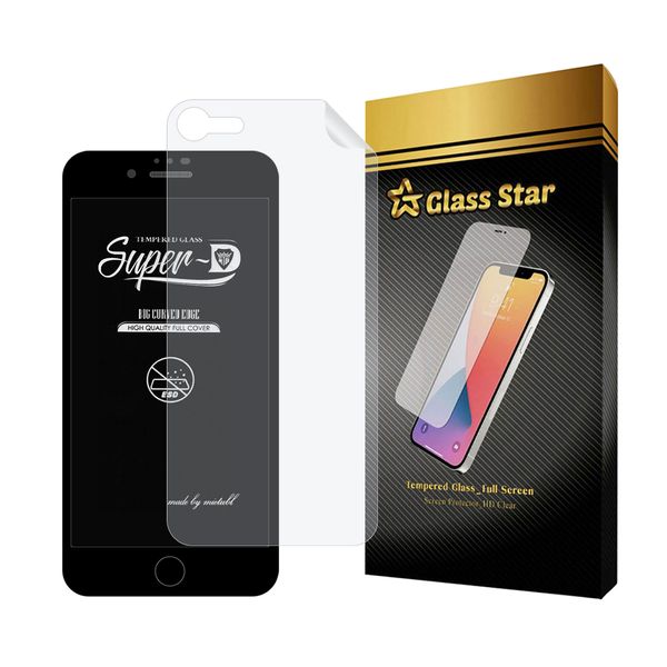 محافظ صفحه نمایش گلس استار مدل SUPNABKGS  مناسب برای گوشی موبایل اپل iPhone SE 2020 / iPhone SE 2022 Black به همراه محافظ پشت گوشی هیدروژل