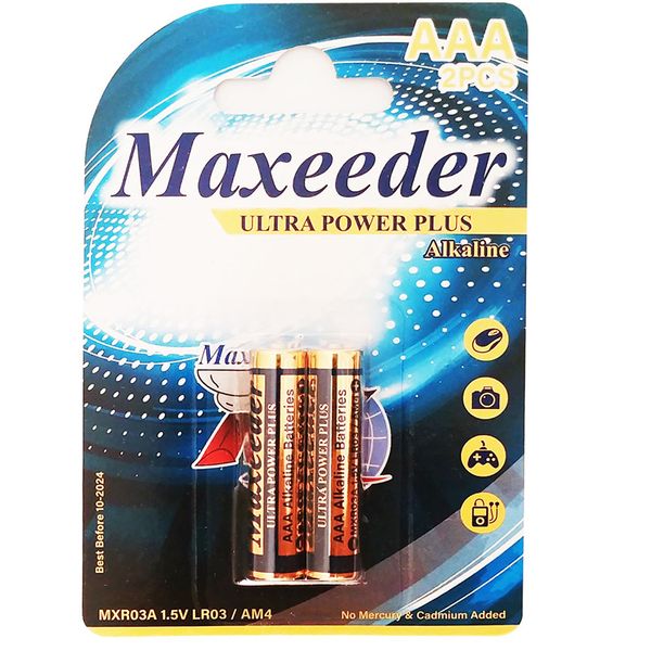  باطری نیم قلمی آلکالاین مکسیدر مدل MXR03A بسته دو عددی 