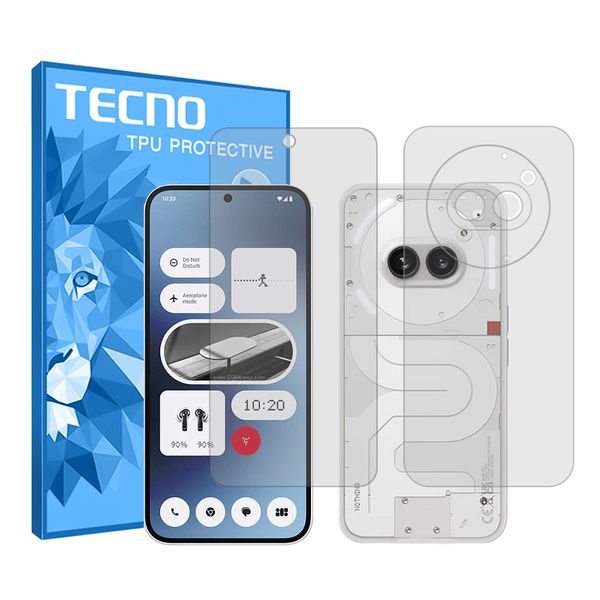 محافظ صفحه نمایش شفاف تکنو مدل Anti Shock مناسب برای گوشی موبایل ناتینگ Phone 2a به همراه محافظ پشت گوشی