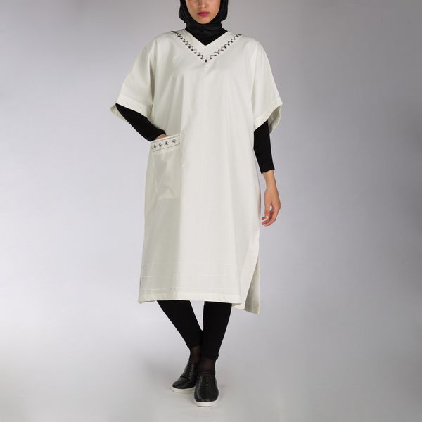 پیراهن زنانه دیجی استایل اسنشیال مدل ccK-14 رنگ سفید