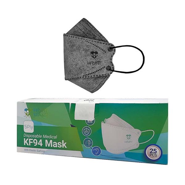 ماسک تنفسی حیات پوشش پاک مدل پنج لایه سه بعدی بسته 25 عددی