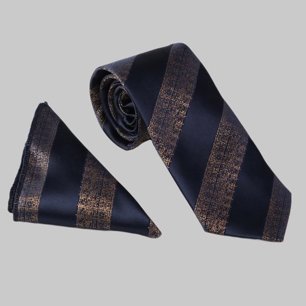ست کراوات و دستمال جیب مردانه نسن مدل T134 طرح کجراه