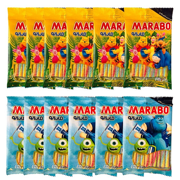 پاستیل مدادی پیچشی مارابو - 100 گرم بسته 12 عددی